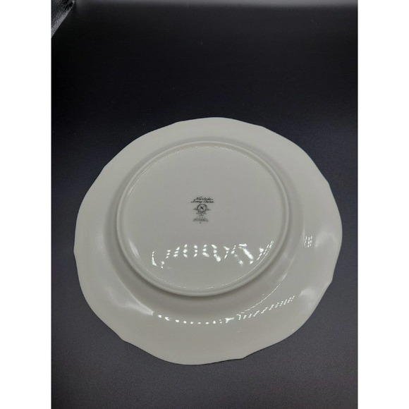 Noritake China Rothschild Pattern #7293 10" dinner plate Floral Platinum Trim - Picture 3 of 4